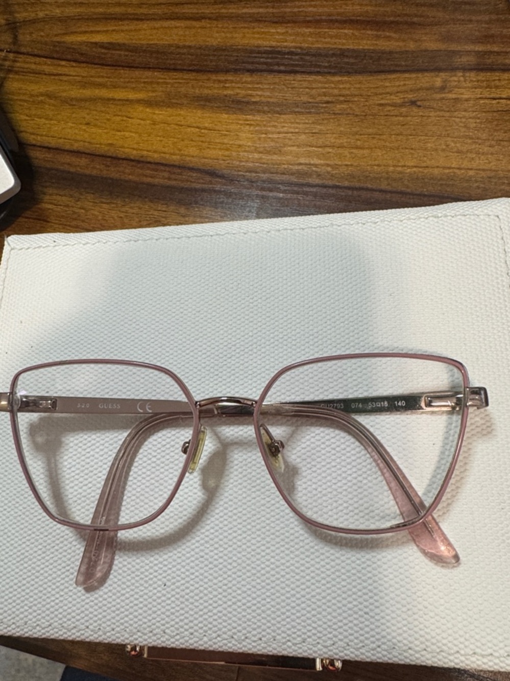 Guess Women's Pale Pink Metal Frame Eyeglasses